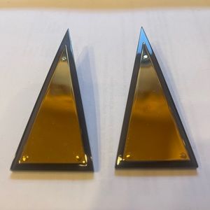 JW Anderson triangle gold and black earrings